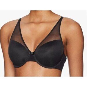 Wonderbra E1677H T Shirt Bra Size 38B Black Polyester Blend Underwire NWT
